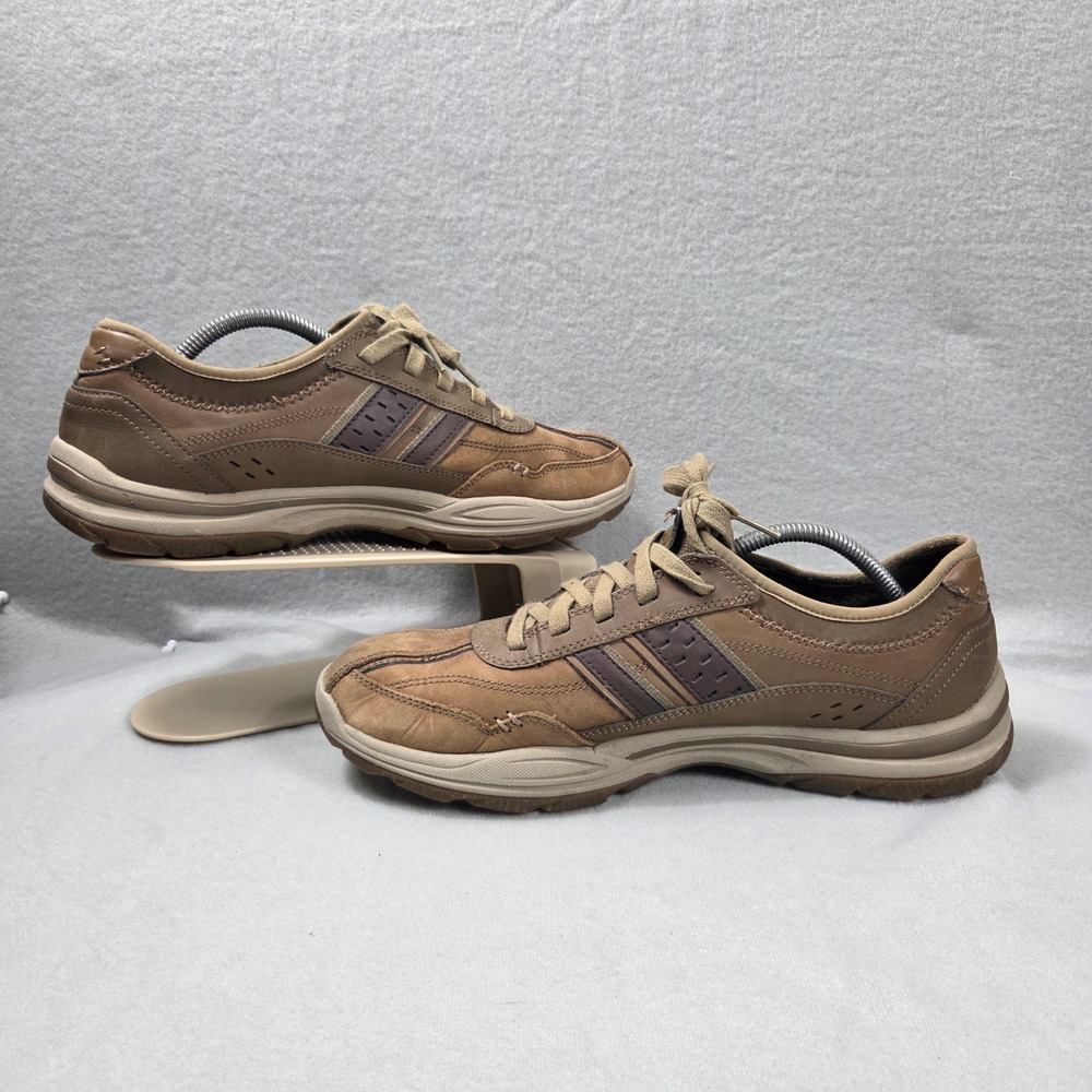 Skechers Classic Fit Skech-Air Mens Brown Leather Sneakers 65055 DSCH US 10